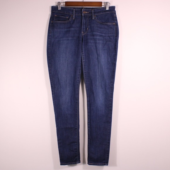 Levi's Denim - Levis‎ 711 Jeans Womens Sz 30 Dark Blue Faded Skinny Preppy Stretch Denim-30x31